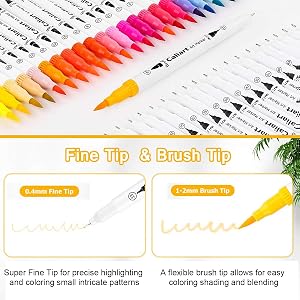 Caliart dual tip fine and brush color pens