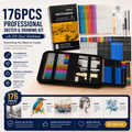 Caliart 176-Piece Sketch & Drawing Kit with 100-Sheet Sketchbook