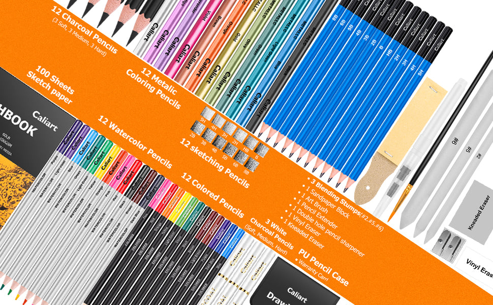 Caliart 176-piece sketch kit packaging details