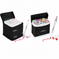 Caliart 100 Colors Alcohol Markers, Pastel Brush Markers