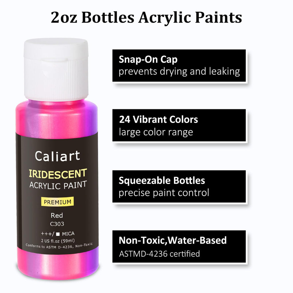 Caliart 80-Color Acrylic Paint Set with 12 Brushes