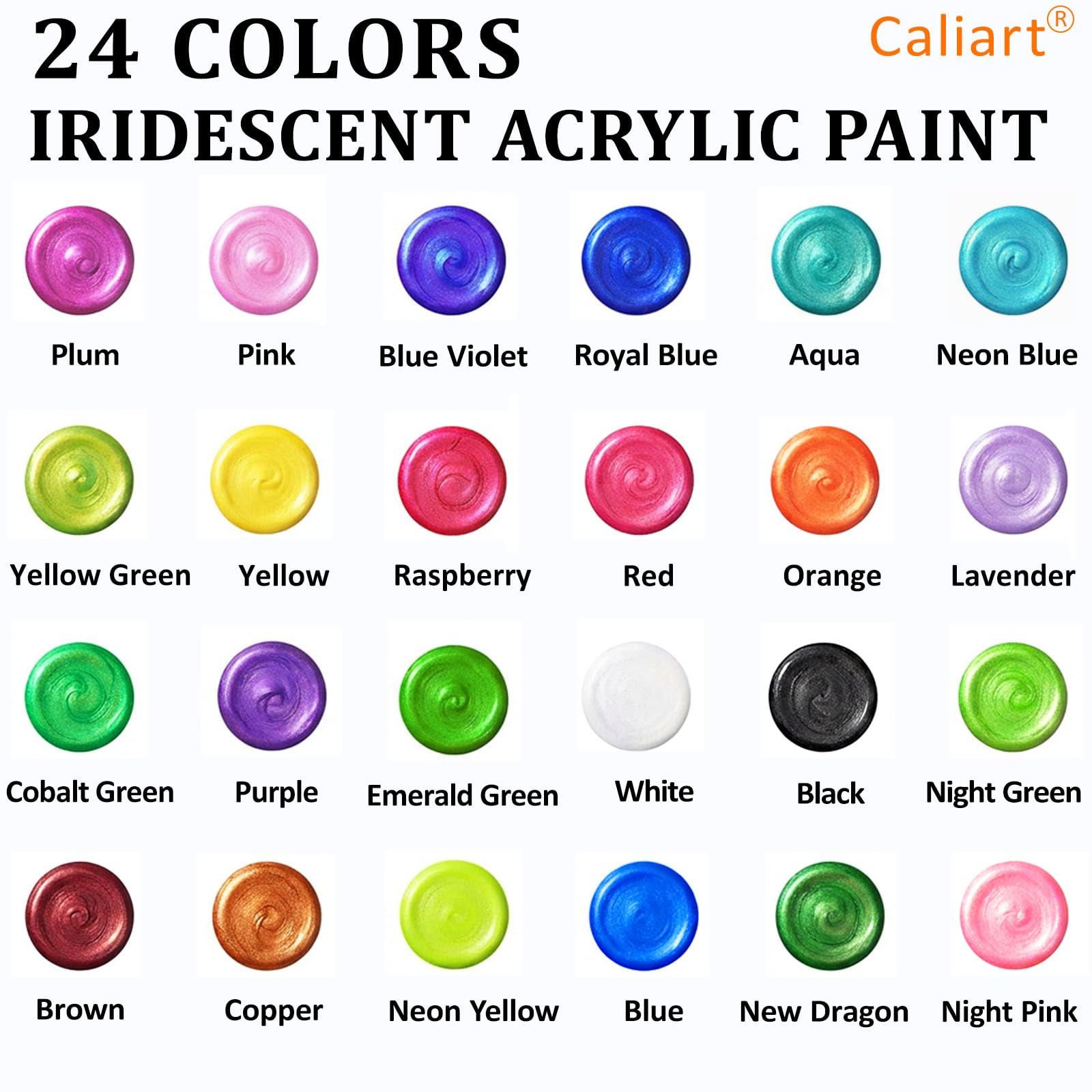 Caliart 80-Color Acrylic Paint Set with 12 Brushes