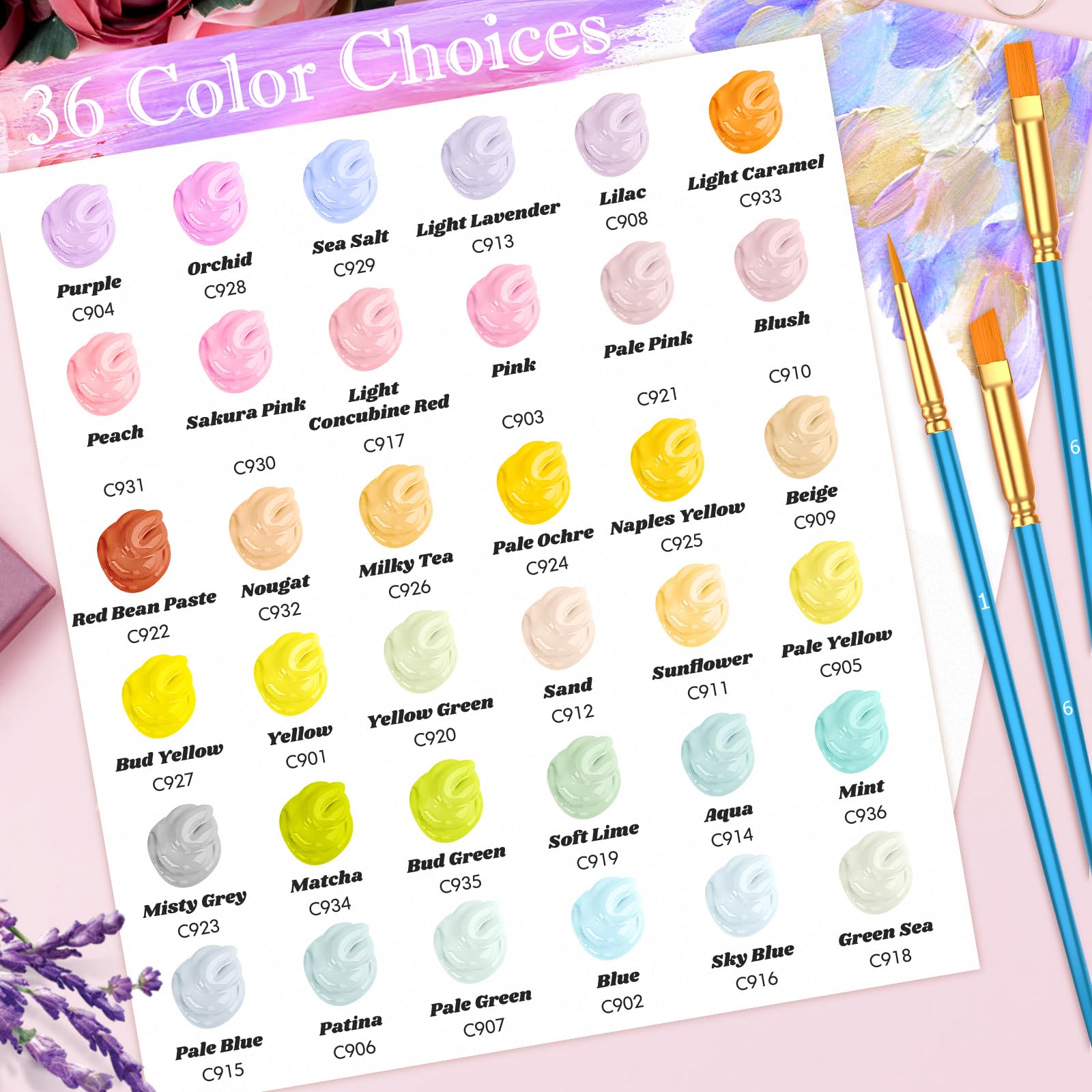 Caliart 80-Color Acrylic Paint Set with 12 Brushes