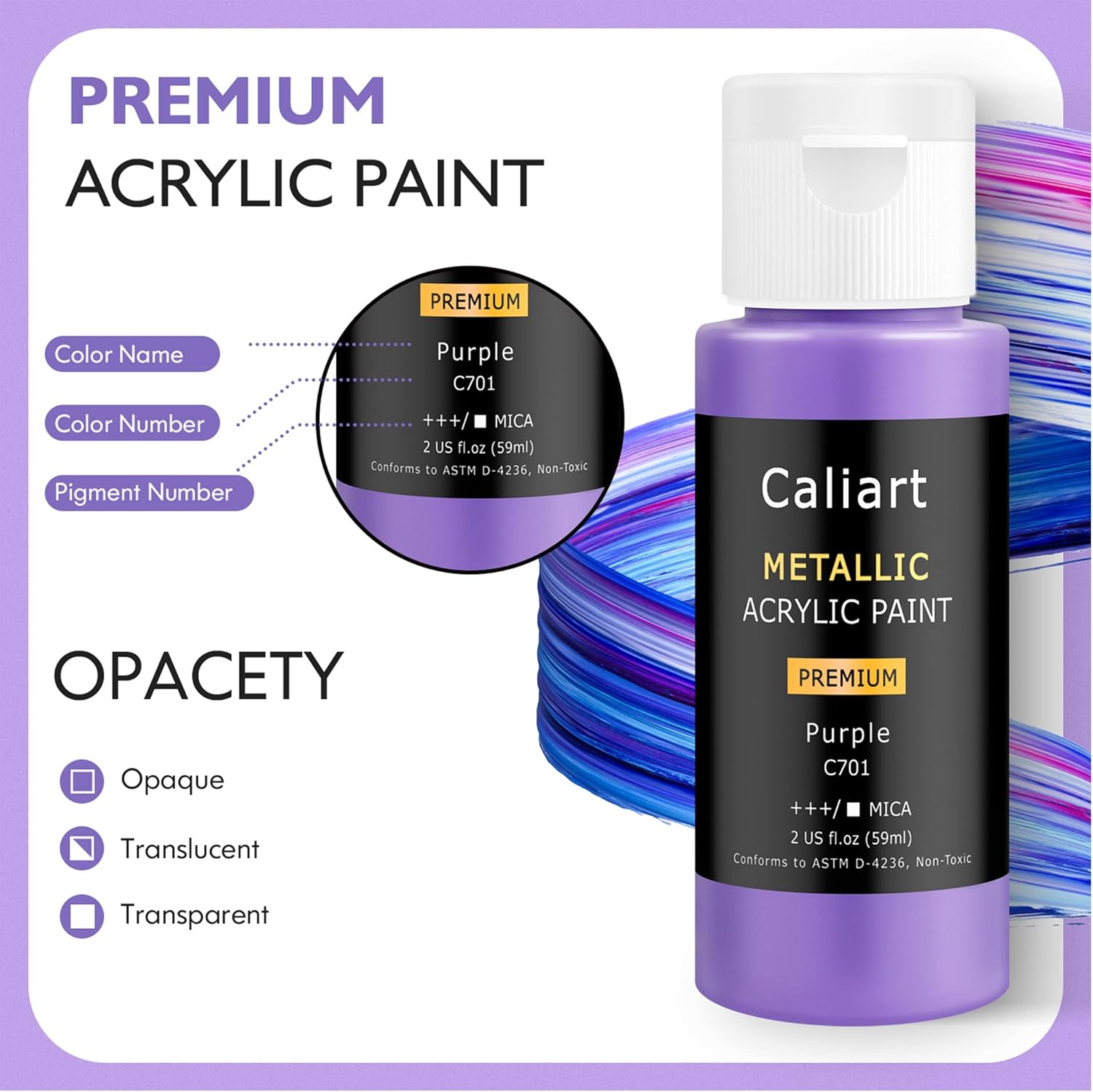 Caliart 24 Colors Metallic Acrylic Paint Set with 12 Brushes, 34 Double Tip Brush Pens Art Markers, Canvas Ceramic Rock Craft Painting Kit Art Supplies Gift for Artists Kids Beginners