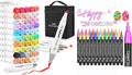Caliart 51 Colors Alcohol Based Brush Markers, 24 Double-Line Drawing Pens, Mothers Day Gift for Mom, Kids, Adults, Artist, Cards