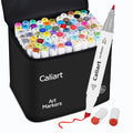 Caliart Alcohol Based Markers, 81 Colors Art Drawing Markers Set Dual Tip Brush & Fine Permanent Colored Sketch Pens, with Case for Artists Adults Coloring Book