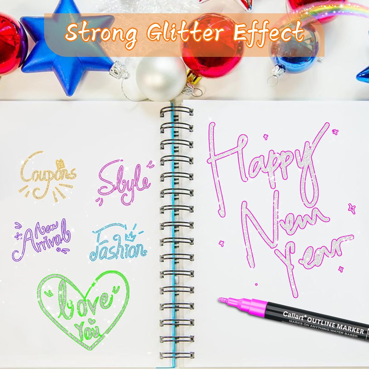 Caliart 81 Colors Alcohol Based Markers, 24 Double-Line Drawing Pens, Permanent Markers Mothers Day Gift for Mom Kids Artist Adult Cards