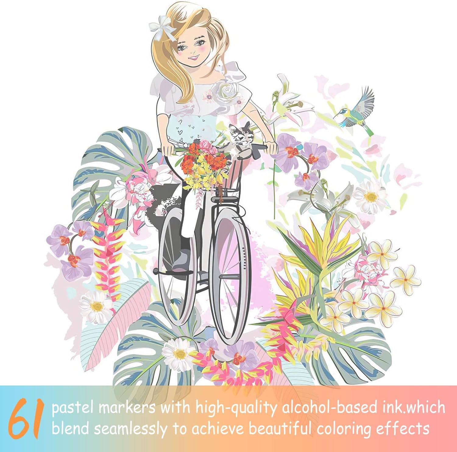 Caliart 61 Colors Pastel Alcohol Based Markers, 34 Double Tip Brush Pens Art Markers, Drawing Pens Permanent Markers Mothers Day Gift for Mom Kids Artist Adult Cards Drawing