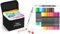 Caliart 121Colors Alcohol Based Markers, 34 Double Tip Brush Pens Art Markers, Drawing Pens Permanent Markers Mothers Day Gift for Mom Kids Artist Adult Cards Drawing