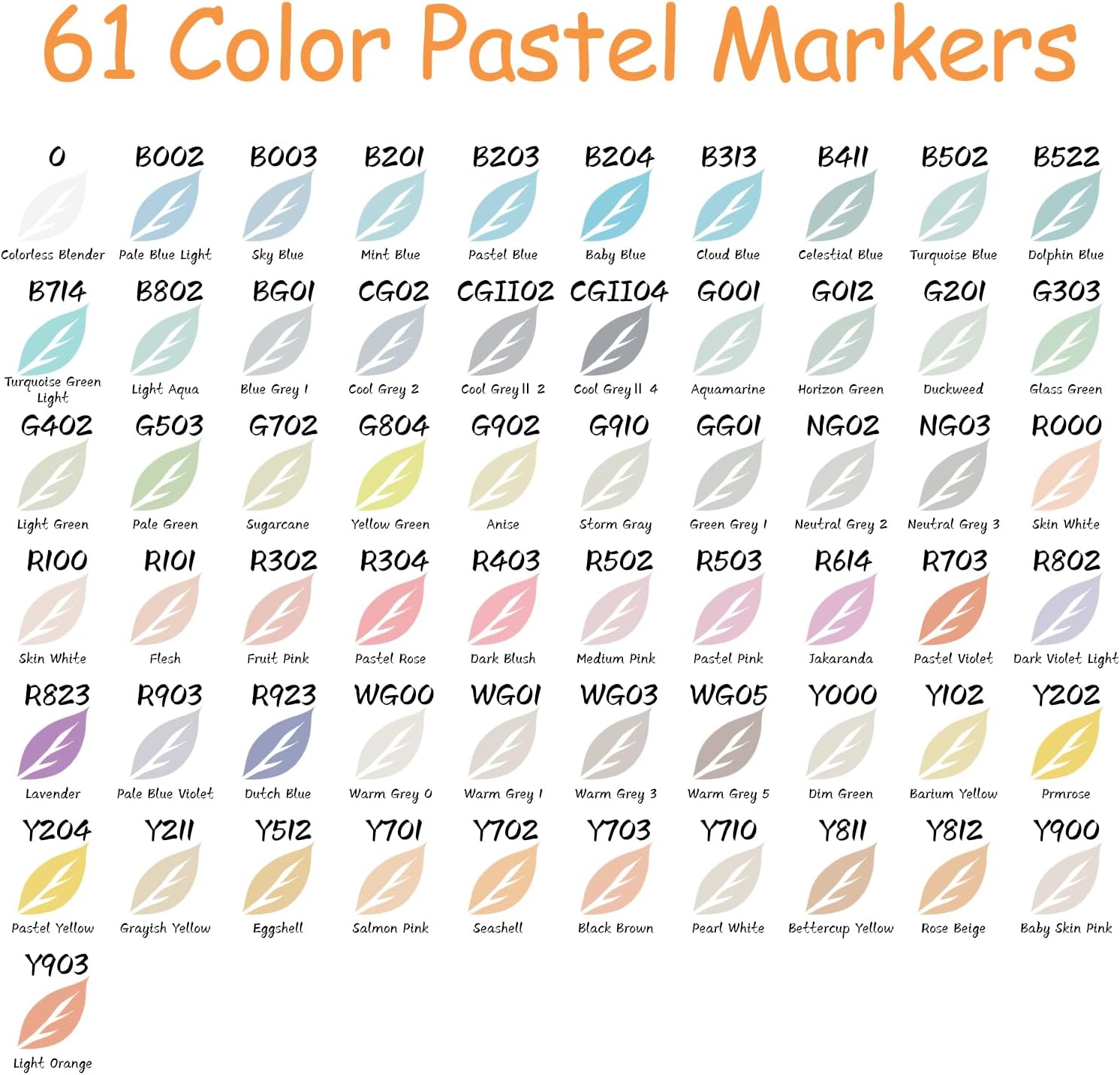 Caliart 61 Colors Pastel Markers - 18 Double Tip Brush & Chisel Alcohol Art Markers, Drawing Pens for Mothers Day Gift for Mom & Kids Art