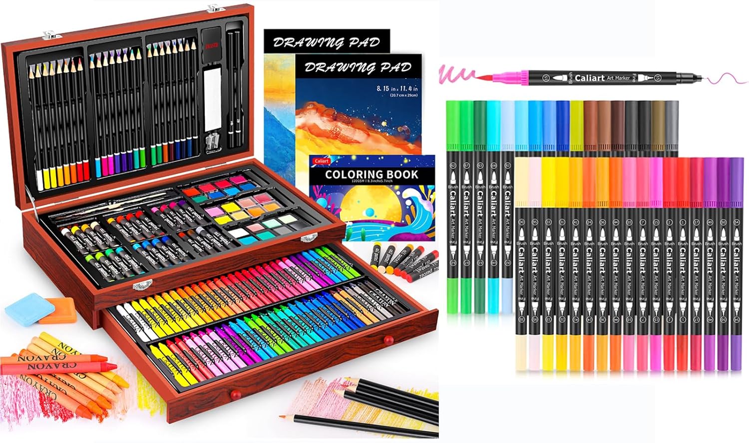 Art liner Collection Vol. 3 12個入 153-Pc Deluxe Wooden Art Set with Brush Markers – caliart