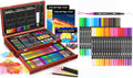 Caliart 153-Pack Deluxe Wooden Art Supplies, 34 Double Tip Brush Pens Art Markers, Pencils Drawing Set kit Mothers Day Gift for Mom Artists Adults Teens Kids