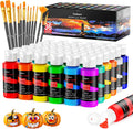 Caliart Acrylic Paint Set with 12 Brushes, 36 Colors Art Craft Paint Kits for Artists Kids Adults Beginners, Rich Pigments Non-toxic, Canvas Ceramic Wood Rock Painting Supplies