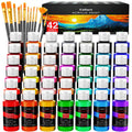Caliart Acrylic Paint Large Set (120ml/4oz) with 12 Brushes, 24 Colors Art Craft Paints Kit for Adults Artists Beginners on Canvas Ceramic Wood Rock Painting Art Supplies