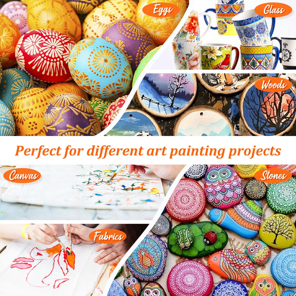 Caliart 80-Color Acrylic Paint Set with 12 Brushes