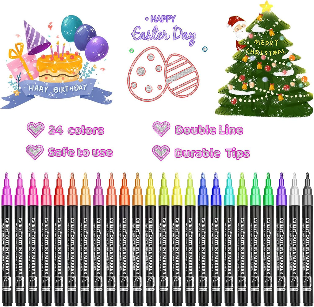 Caliart 153-Pack Deluxe Wooden Art Supplies, 34 Double Tip Brush Pens Art Markers, Pencils Drawing Set kit Mothers Day Gift for Mom Artists Adults Teens Kids