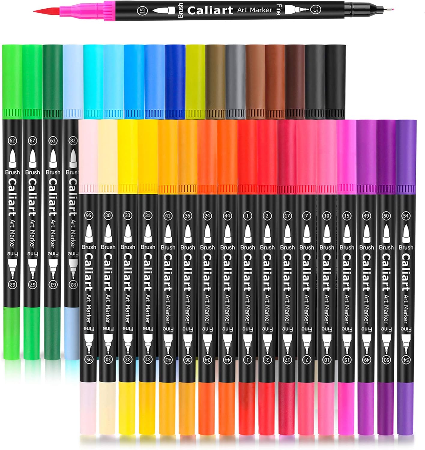 Caliart 176PCS Art Supplies Sketching Kit, 34 Double Tip Brush Pens Art Markers, Pencils Drawing Set kit Mothers Day Gift for Mom Artists Adults Teens Kids