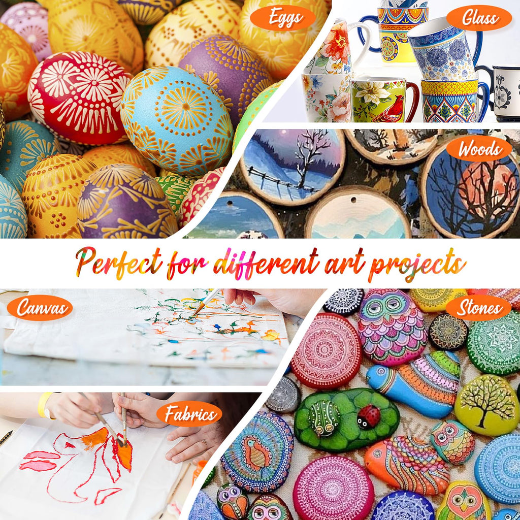 Caliart 80-Color Acrylic Paint Set with 12 Brushes