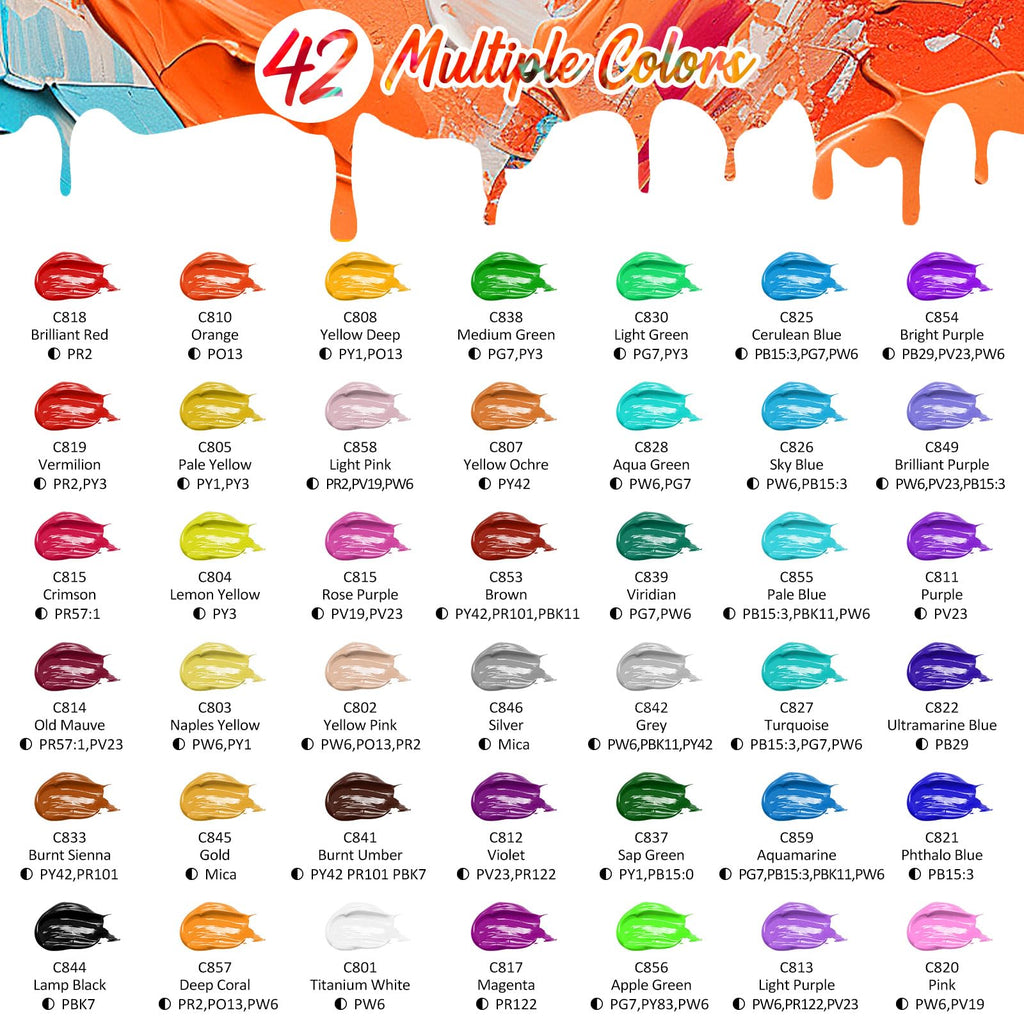 Caliart 80-Color Acrylic Paint Set with 12 Brushes